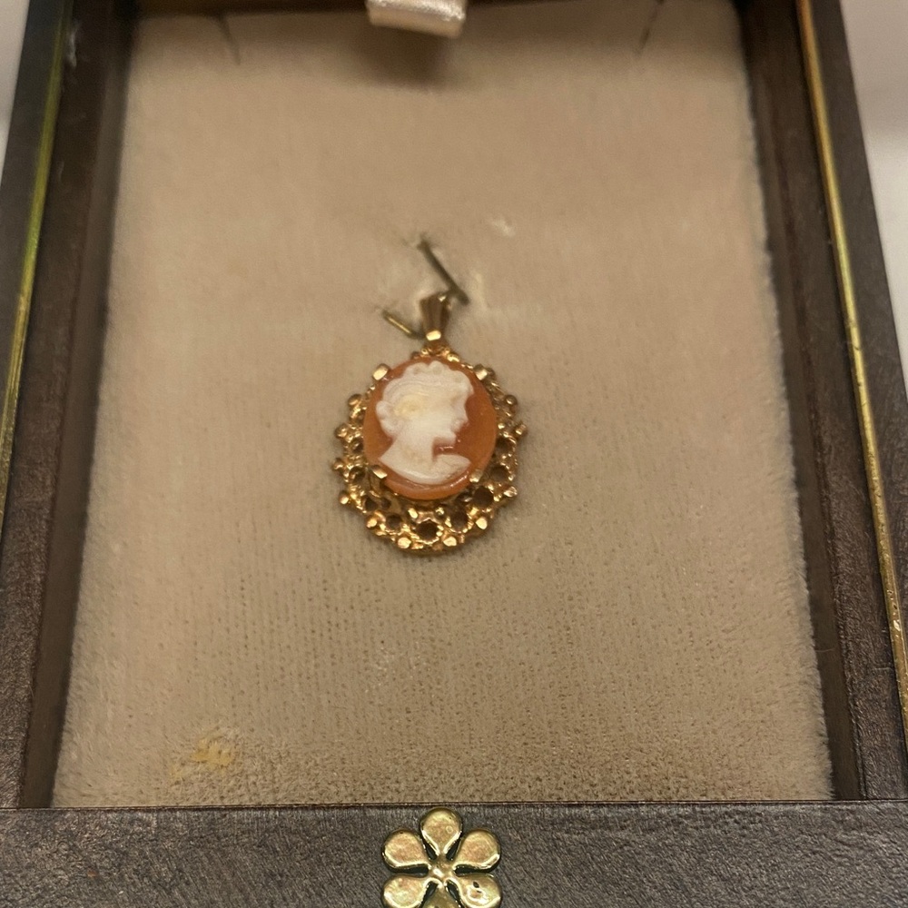 Elegant 14k Gold Cameo Charm